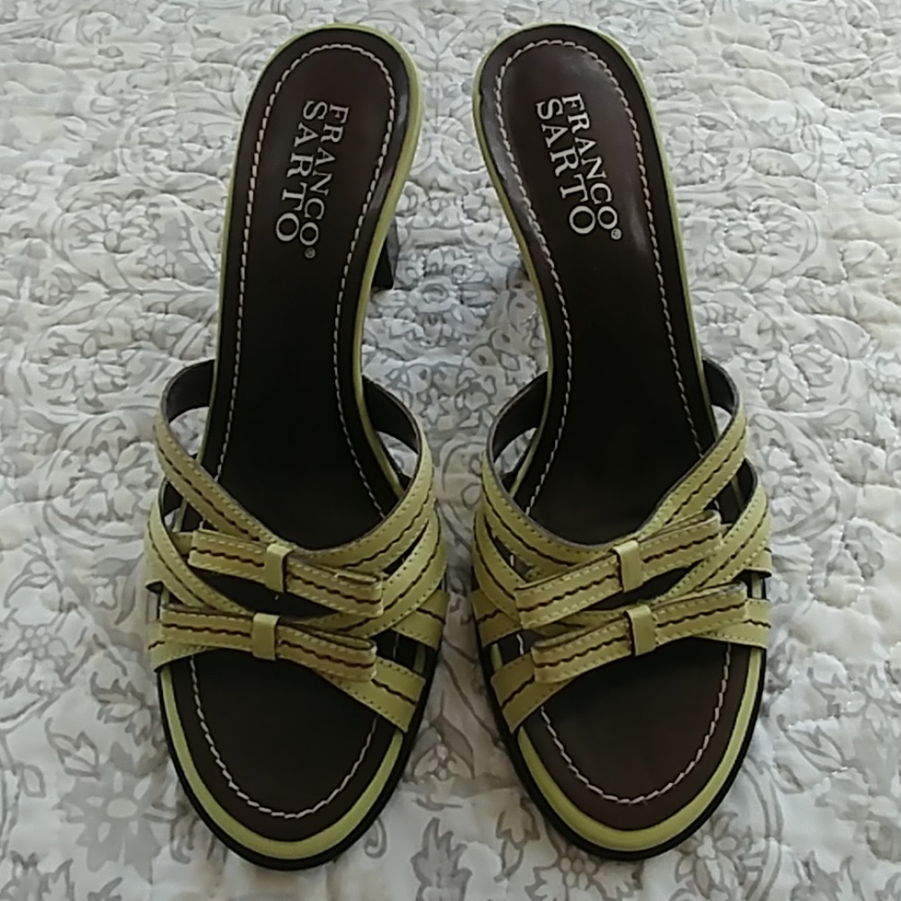 Franco Sarto Cushioned Open Toe Slip On Sandals
